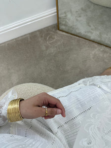 Chikankari white suit with organza duppata