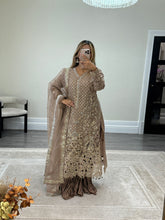 Load image into Gallery viewer, Maria B inspired heavy formal wear suit with crush trouser and organza duppata