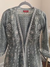 Load image into Gallery viewer, Organza handwork embroidered suit with organza duppata