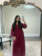 Load image into Gallery viewer, Crochet kaftan with trousrer. Eid collection