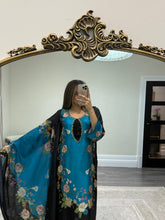 Load image into Gallery viewer, Silk 3 piece suit lulusar inspired with handwork on neckline. Kameez suit.