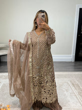 Load image into Gallery viewer, Maria B inspired heavy formal wear suit with crush trouser and organza duppata