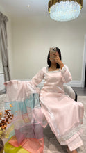 Load image into Gallery viewer, silk diamonte 3 piece suit with organza duppata