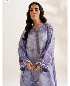 Lavender Printed Embroidered Shirt (2-4 weeks delivery)