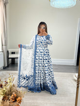 Load image into Gallery viewer, Faiza saqlain inspired lawn embroidered 3 piece suit with cotton net duppata and trouser