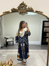 Load image into Gallery viewer, Long fusion 2 piece coord with detailing neckline. Shirt and trouser. Pakistani outfit.