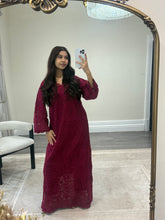 Load image into Gallery viewer, Crochet kaftan with trousrer. Eid collection