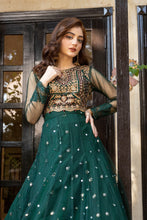 Load image into Gallery viewer, NF-5635 Green Net Lahanga Choli Stitched Dress(2-5 weeks delivery)