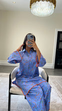 Load image into Gallery viewer, Poly cotton printed 2 piece coord with shirt and trouser.