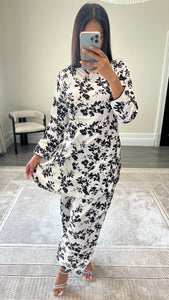 Poly cotton printed 2 piece coord with shirt and trouser.