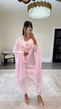 Load image into Gallery viewer, Chikankari 3 piece suit with crinkle duppata