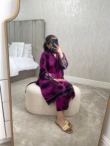 Summer Lawn Suit Purple (Immediate Dispatch)