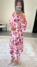 Load image into Gallery viewer, Poly cotton printed 2 piece coord with shirt and trouser.