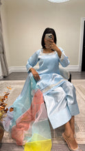 Load image into Gallery viewer, silk diamonte 3 piece suit with organza duppata