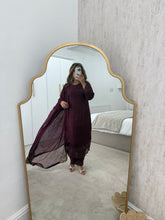 Load image into Gallery viewer, Azure Inspired plum Serene 3 piece suit (Immediate Dispatch)