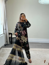 Load image into Gallery viewer, Maria B inspired embroidered lawn suit 2 colours black and lilac