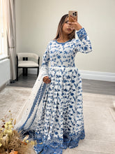 Load image into Gallery viewer, Faiza saqlain inspired lawn embroidered 3 piece suit with cotton net duppata and trouser