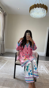 Dananeer inspired lawn printed coord set with shirt and trouser Asian clothing