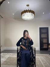 Load image into Gallery viewer, Velvet embroidered gown with silk inner and trouser