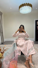 Load image into Gallery viewer, silk diamonte 3 piece suit with organza duppata