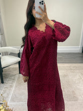 Load image into Gallery viewer, Crochet kaftan with trousrer. Eid collection