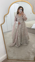 Load image into Gallery viewer, Double gown Organza handwork embroidered outfit with organza duppata