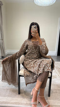 Load image into Gallery viewer, Diamond Chikankari 3 piece suit with crinkle duppata