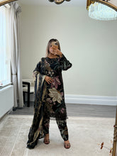 Load image into Gallery viewer, Maria B inspired embroidered lawn suit 2 colours black and lilac