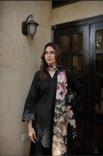 Load image into Gallery viewer, Black schiffli suit with chikankari embroidery and duppata.