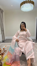 Load image into Gallery viewer, silk diamonte 3 piece suit with organza duppata