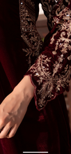 Load image into Gallery viewer, Design 3 Velvet Embroidered coord with plazzo trouser