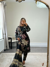 Load image into Gallery viewer, Maria B inspired embroidered lawn suit 2 colours black and lilac