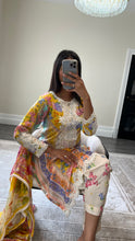 Load image into Gallery viewer, Maria B inspired embroidered lawn suit colourful print with chiffon duppata
