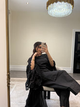 Load image into Gallery viewer, Crochet sleeve shirt with farshi shalwar and silk duppata with pearl finishing throughout