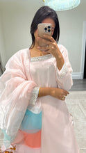Load image into Gallery viewer, silk diamonte 3 piece suit with organza duppata