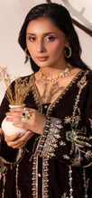 Load image into Gallery viewer, Design 3 Velvet Embroidered coord with plazzo trouser