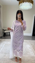 Load image into Gallery viewer, Chikankari 3 piece suit with crinkle duppata