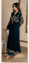 Load image into Gallery viewer, Design 3 Velvet Embroidered coord with plazzo trouser