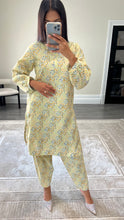 Load image into Gallery viewer, Poly cotton printed 2 piece coord with shirt and trouser.