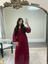 Load image into Gallery viewer, Crochet kaftan with trousrer. Eid collection