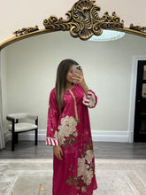 Load image into Gallery viewer, Long fusion 2 piece coord with detailing neckline. Shirt and trouser. Pakistani outfit.
