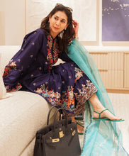 Load image into Gallery viewer, LIANA NAVY BLUE LUXURY EMBROIDERED LAWN 3PCS SET - READY TO WEAR (2-4 week’s delivery)