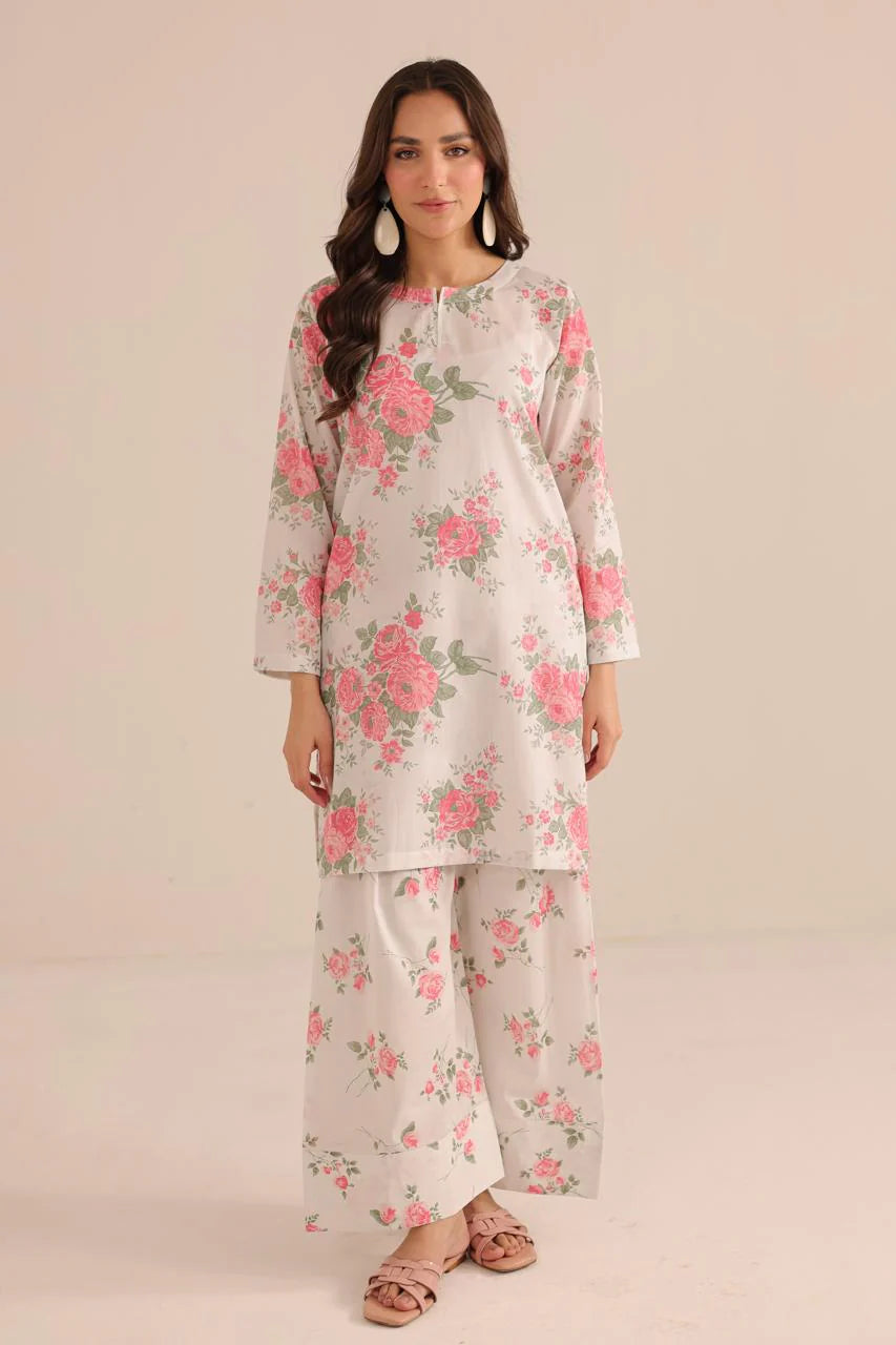 2PC Printed Basic suit with shirt and trouser Asian clothing