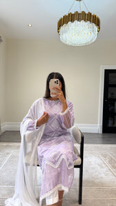 Chikankari 3 piece suit with crinkle duppata