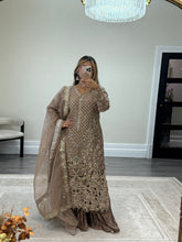 Load image into Gallery viewer, Maria B inspired heavy formal wear suit with crush trouser and organza duppata
