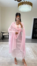 Load image into Gallery viewer, Chikankari 3 piece suit with crinkle duppata