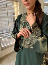 Load image into Gallery viewer, Cannabis - Dark Green Embroidered CO-ORD Set (2-4 weeks delivery)