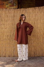 Load image into Gallery viewer, 2PC Embroidered Khaddar MSK 05 – Brown (2-4 weeks delivery)