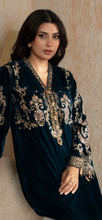 Load image into Gallery viewer, Design 3 Velvet Embroidered coord with plazzo trouser