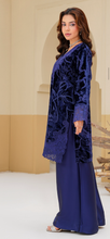 Load image into Gallery viewer, Velvet Embroidered coord with plazzo trouser